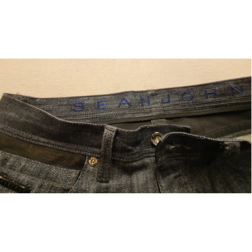 Sean John Men's Dark Wash Denim Jeans Size 34x34 Straight Leg Cotton Streetwear